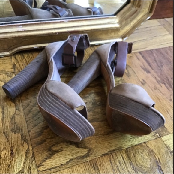 Diesel Distressed Leather Ankle Strap Sandals Sz 7 - Picture 9 of 14